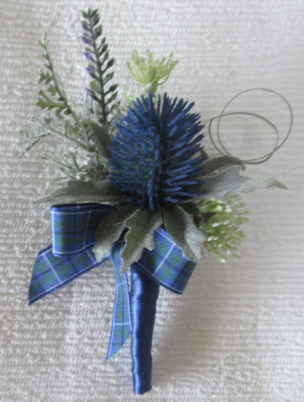 BLUE SCOTTISH THISTLE BUTTONHOLE